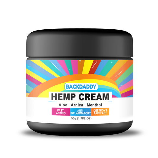 Backdaddy Hemp Cream - 1.75oz, Muscle & Joint Relief, Natural Formula with Aloe, Arnica, and Menthol, Fast Acting, Non-Greasy, Moisturizes & Soothes Skin