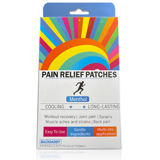 Backdaddy Menthol Relief Patches - Cooling & Long-Lasting, Muscle & Joint focused, Easy to Apply, Natural Ingredients, For Sore Muscles, Back, Neck, and Joints - 5 Patches